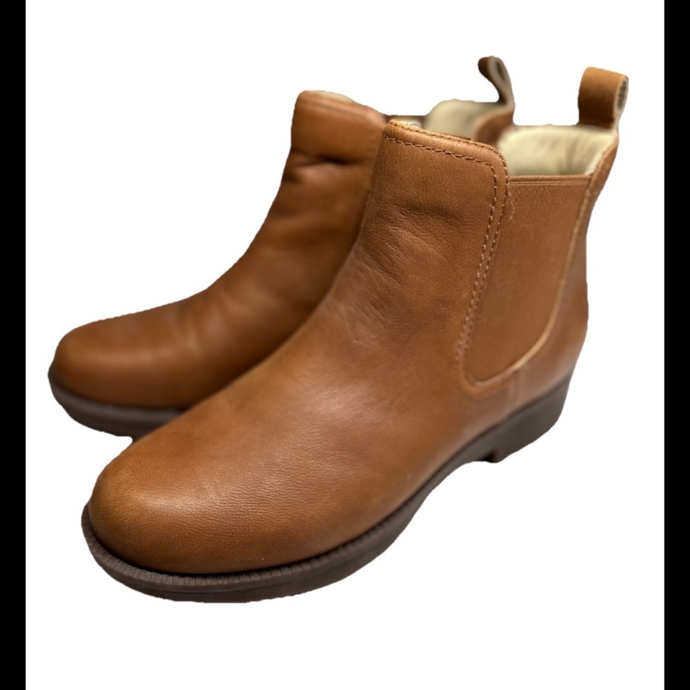 REVITALIGN Kodiak Brown Distressed Heel Leather Comfy  Ankle Boots Sz 9
